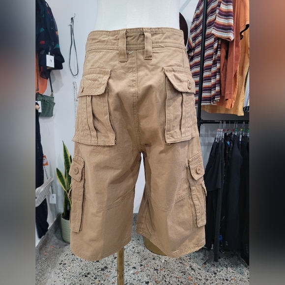 Men's Tan Cargo Shorts - Picture 3 of 5